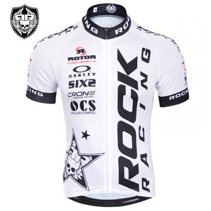 2015 Rock Racing Radtrikot Kurzarm Weiß LULF149