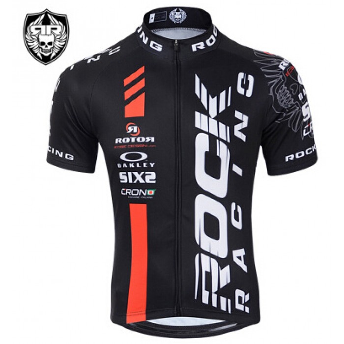 2015 Rock Racing Radtrikot Kurzarm rot schwarz UKRS859