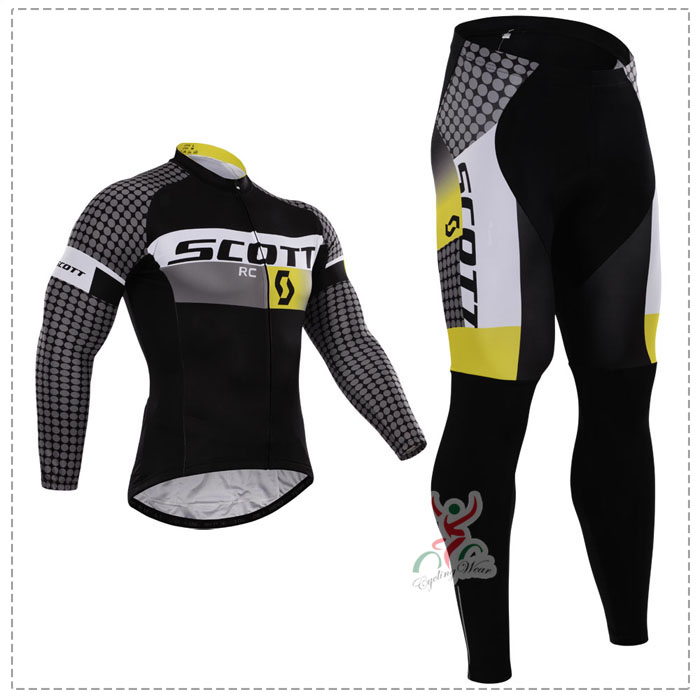 2015 Scott Fahrradbekleidung Radtrikot Satz Langarm und Lange Fahrradhose PNLS657