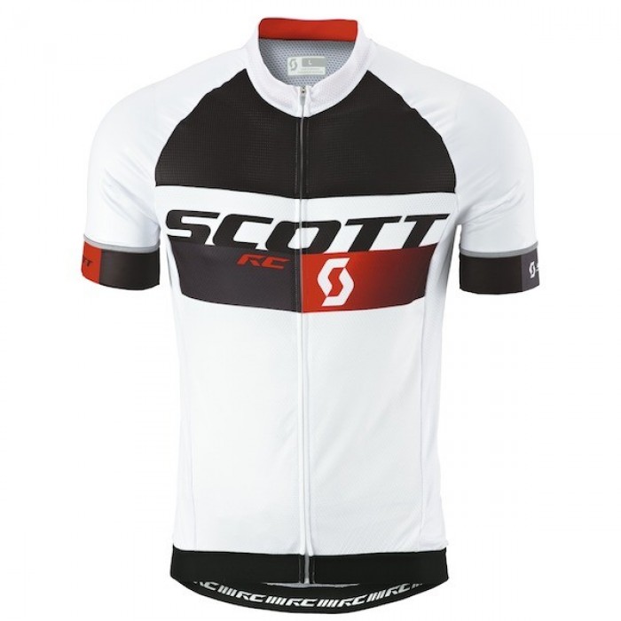 2015 Scott RC Pro Schwarz-Weiß-Rot Radtrikot Kurzarm RSTS917