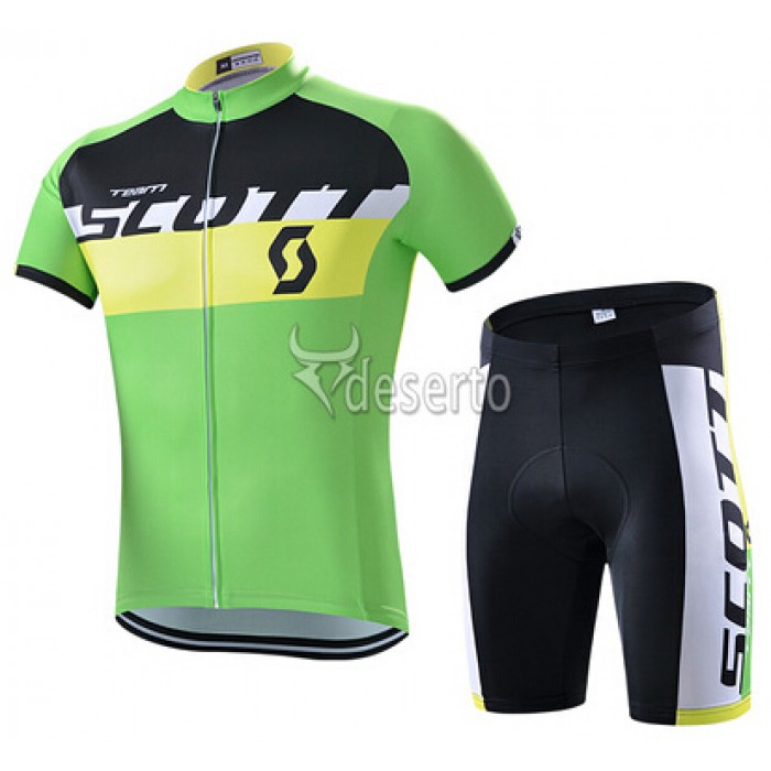 2015 Scott Radbekleidung Radtrikot Kurzarm und Fahrradhosen Kurz Grün VPBC399