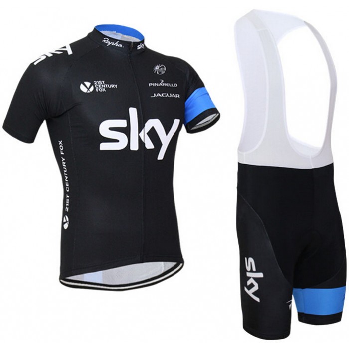 2015 Sky Fahrradbekleidung Satz Fahrradtrikot Kurzarm Trikot und Kurz Trägerhose UMEP526