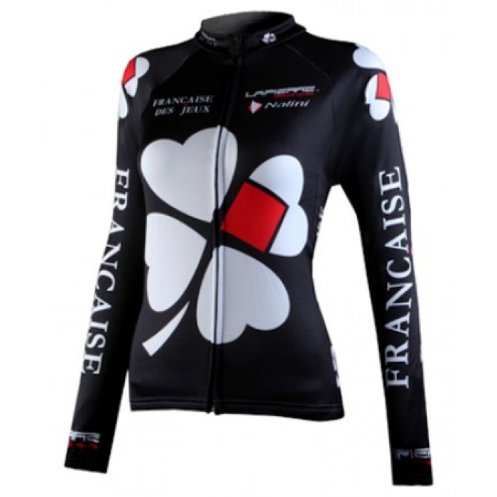 2012 Damen FDJ Fahrradtrikot Langarm JUKM711