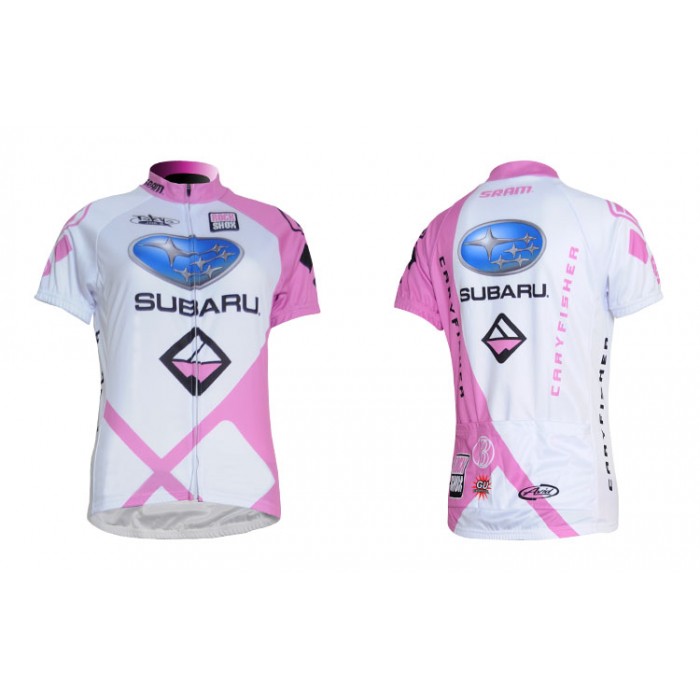 Subaru Radtrikot Kurzarm Weiß Rosa Damen KOMQ729