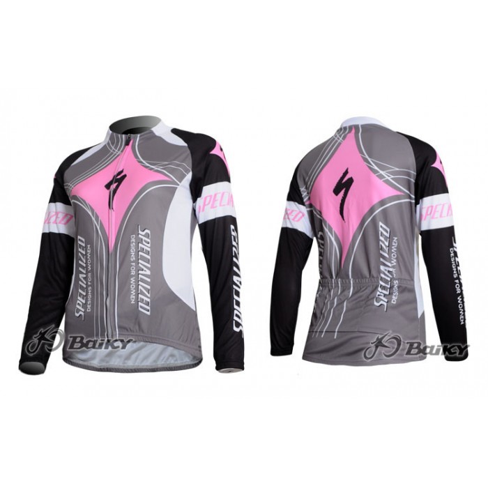 Specialized Pro Team Fahrradtrikot Langarm Kits Rosa Grau Damen LNKO434