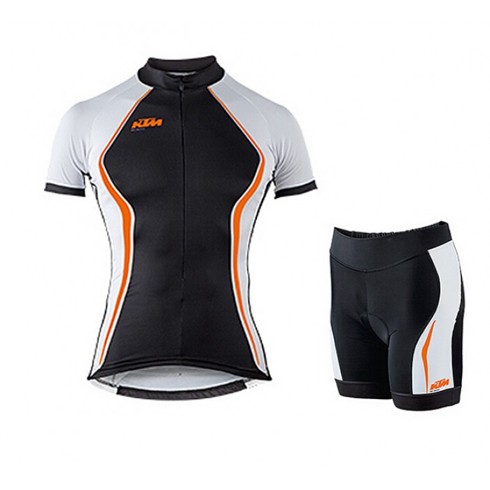 2015 KTM Damen orange Radbekleidung Radtrikot Kurzarm und Fahrradhosen Kurz PNSF592