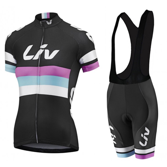 2015 Damen LIV Fahrradbekleidung Satz Fahrradtrikot Kurzarm Trikot und Kurz Trägerhose POVW874