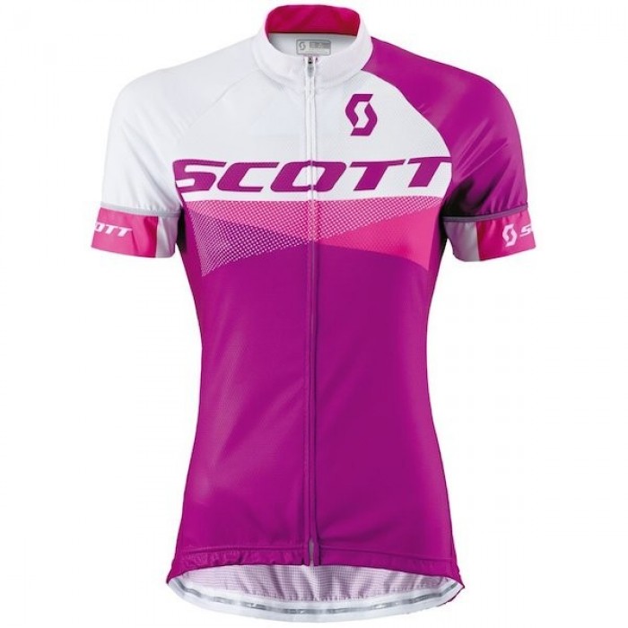 2015 Scott Weiß-Violet Damen Radtrikot Kurzarm UYKD275