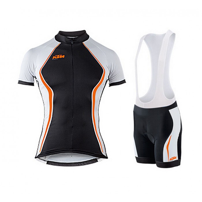 2015 KTM Damen orange Fahrradbekleidung Satz Fahrradtrikot Kurzarm Trikot und Kurz Trägerhose VWAO719