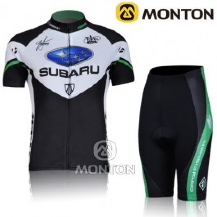 2011 Subaru Damen Radbekleidung Radtrikot Kurzarm und Fahrradhosen Kurz Schwarz Weiß XROV975