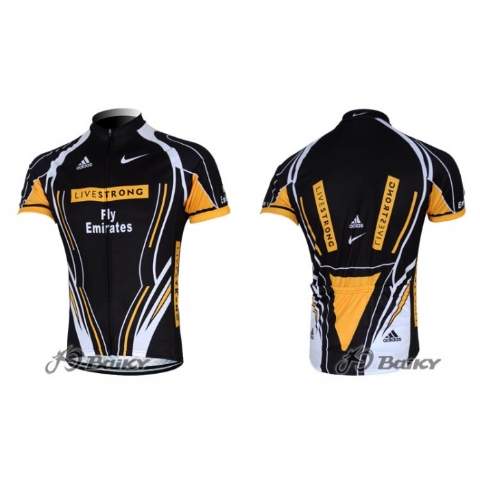 2012 Livestrong Fly Emirates Radtrikot KurzarmSchwarz Gelb CCJX862