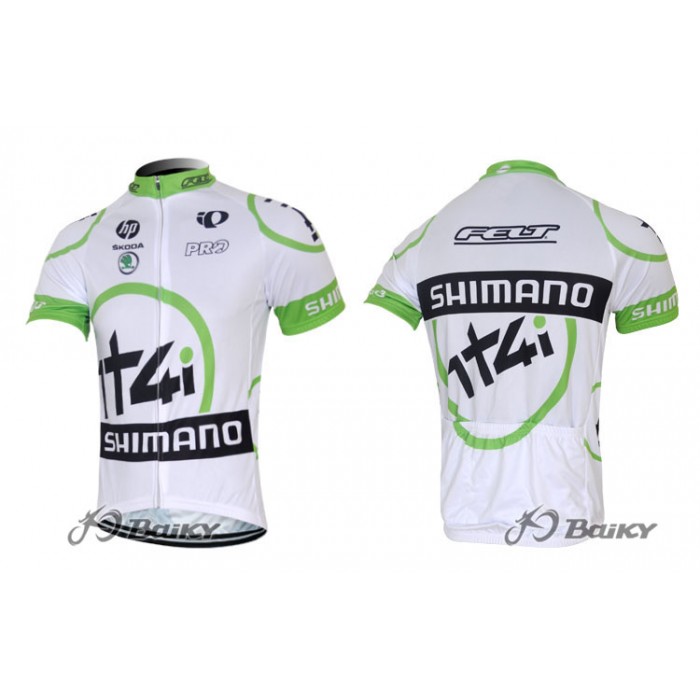 2012 Shimano 1t4iRadtrikot Kurzarm Weiß Grün CJVF155