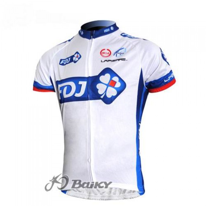 FDJ-BigMat Pro Team Radtrikot Kurzarm Weiß Blau CSQY427