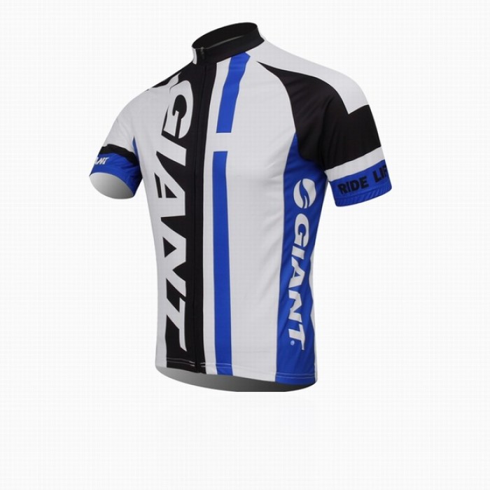 2014 Giant Radtrikot Kurzarm Schwarz Weiß Blau FTEH752