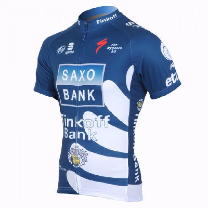 2013 Saxo Bank Tinkoff Pro Team Radtrikot Kurzarm Blau GDGK581