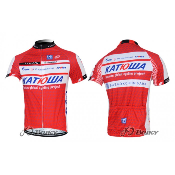 2012 Katusha Russland Radtrikot Kurzarm Rot JVYW945