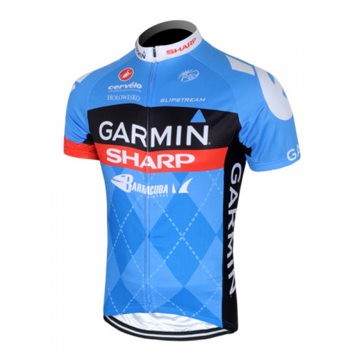 2013 Garmin Sharp Barracuda Cervelo Radtrikot Kurzarm Blau UCVA907