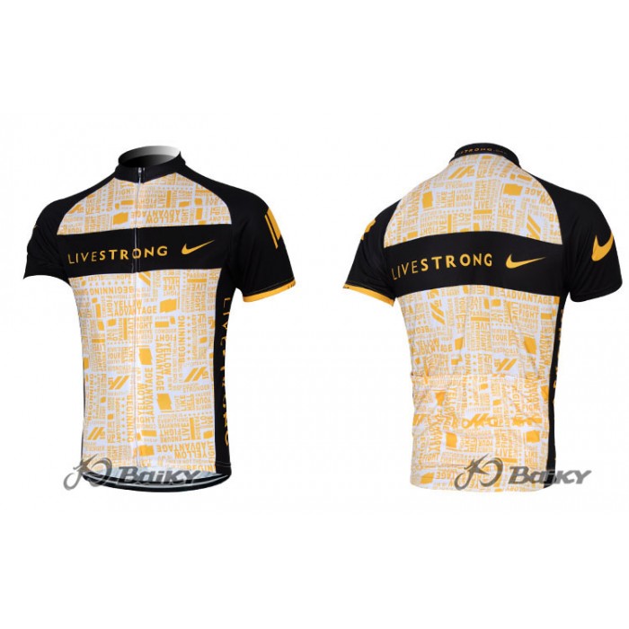 2012 LiveStrong Radtrikot Kurzarm Schwarz Gelb UKHO307