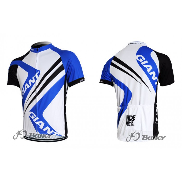 2012 Giant Ride Life Radtrikot Kurzarm Weiß Blau VRXB264