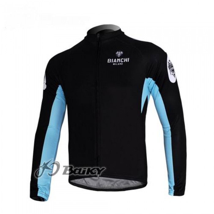 Bianchi Pro Team Fahrradtrikot Langarm Schwarz Blau AXJU651