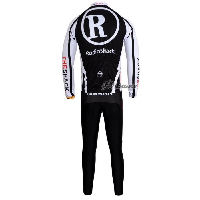 RadioShack Trek Nissan Livestrong Fahrradtrikot Langarm Weiß Schwarz Gelb LQAB152