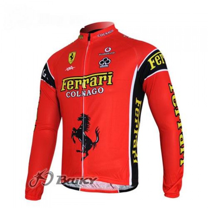 Ferrari Colnago Pro Team Fahrradtrikot Langarm Rot OROW270