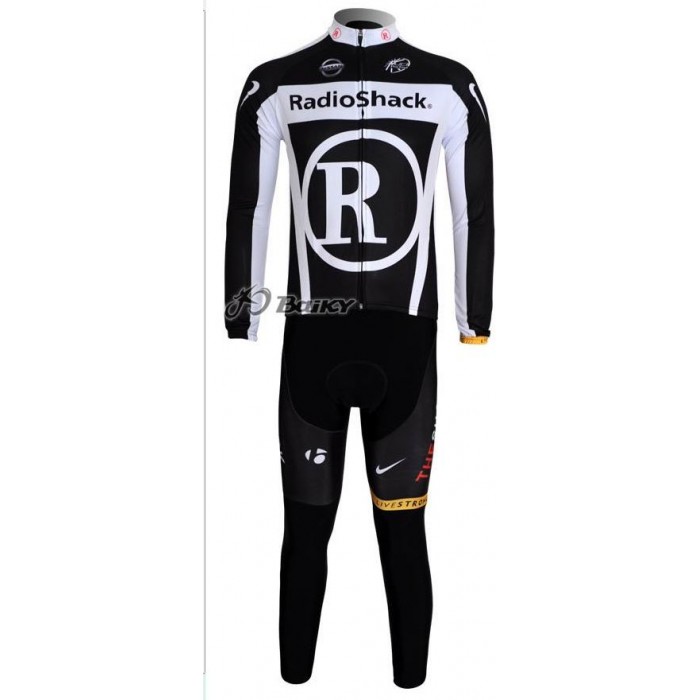 RadioShack Trek Nissan Livestrong Fahrradtrikot Langarm Weiß Schwarz Gelb ZFTL398