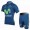 2013 Movistar Team Radtrikot Kurzarm und Kurz Radhose Kits Blau DPQM833