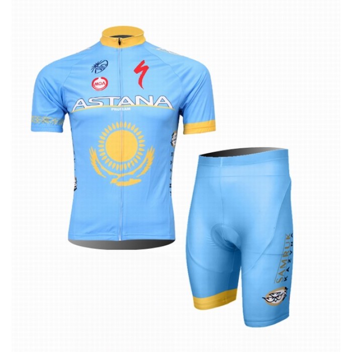 2014 Astana Team Specialized Radbekleidung Radtrikot Kurzarm und Fahrradhosen Kurz DYQF901