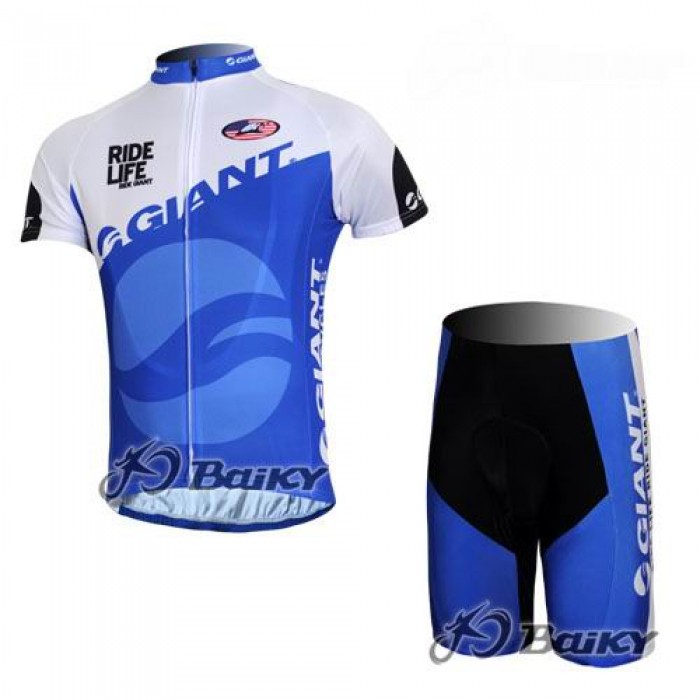 Giant Sram Pro Team Radtrikot Kurzarm Kurz Radhose Kits Blau Weiß KYRI602