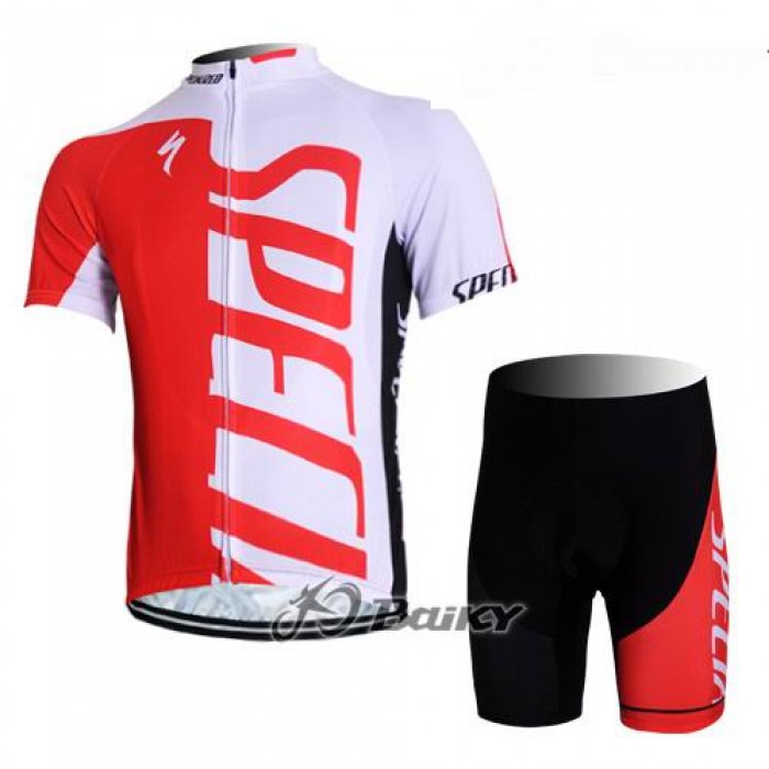 Specialized Radbekleidung Satz Radtrikot Kurzarm und Kurz Trägerhose Rot Weiß NSGW455