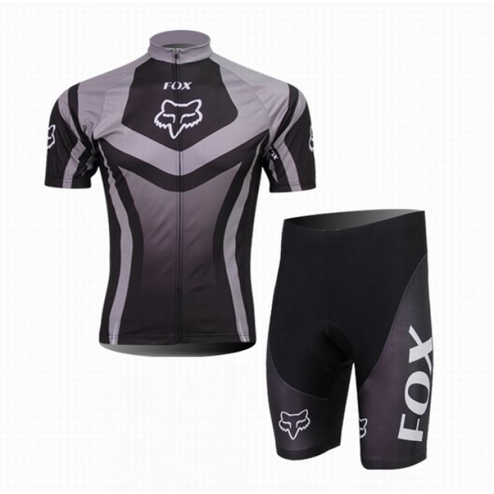 2014 Fox Racing Radbekleidung Radtrikot Kurzarm und Fahrradhosen Kurz Schwarz OKDC566