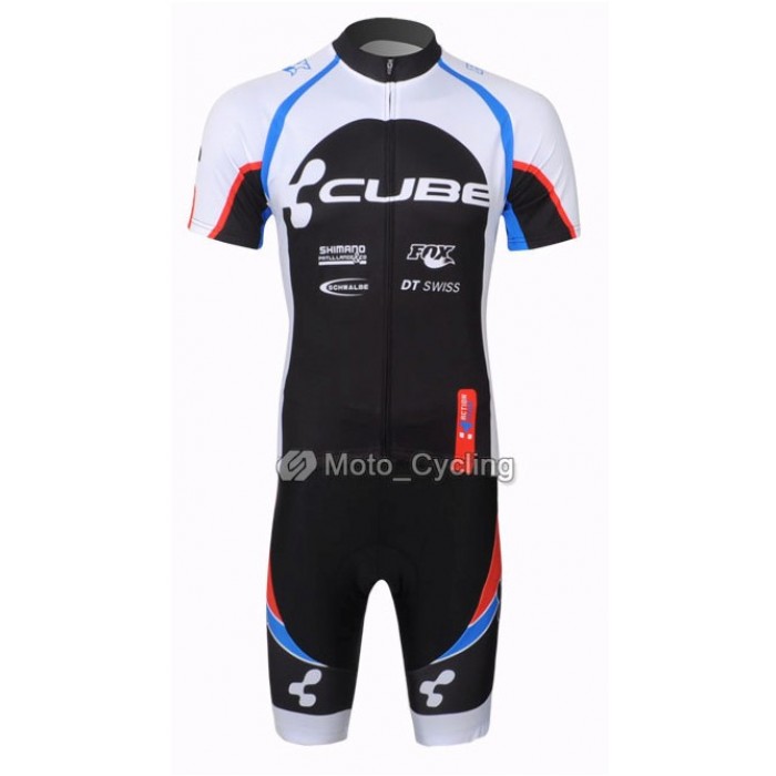 2013 Cube Radtrikot Kurzarm und Kurz Radhose Kits Weiß Schwarz PZJH744