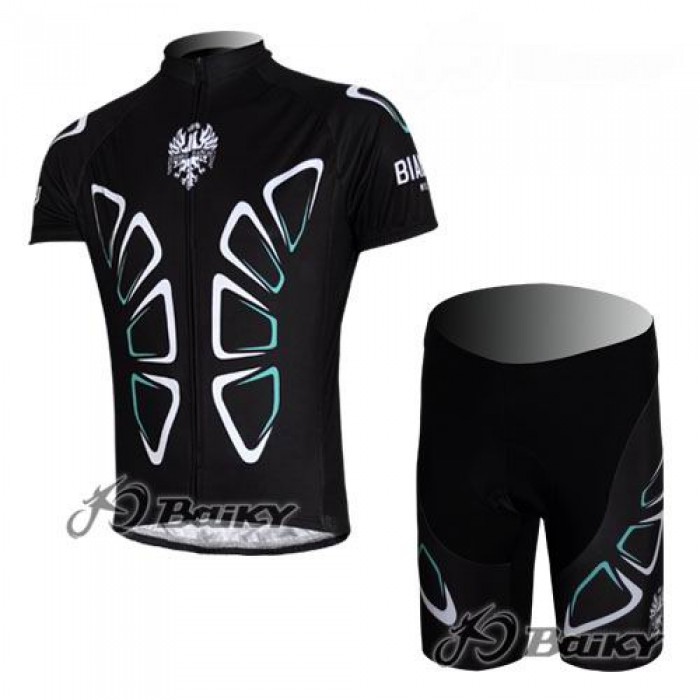 Bianchi Pro Team Radtrikot Kurzarm Kurz Radhose Kits Schwarz RSKJ350