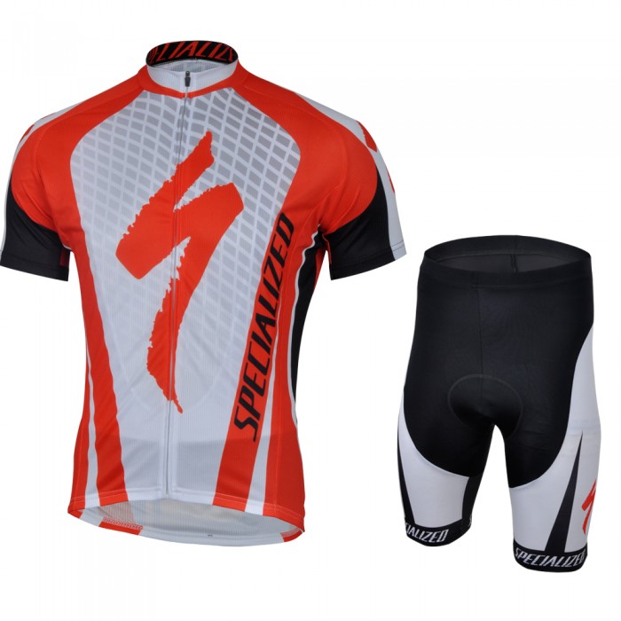 2013 Specialized Radtrikot Kurzarm und Kurz Radhose Kits Weiß Rot Schwarz SVDG995