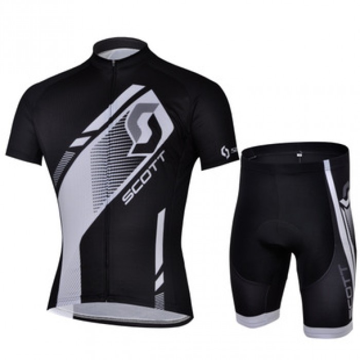 2013 Scott Racing Radtrikot Kurzarm und Kurz Radhose Kits Schwarz TUEM234