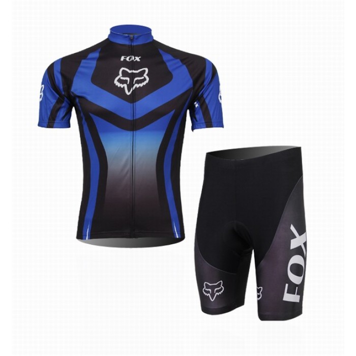 2014 Fox Racing Radbekleidung Radtrikot Kurzarm und Fahrradhosen Kurz Blau VIYE477