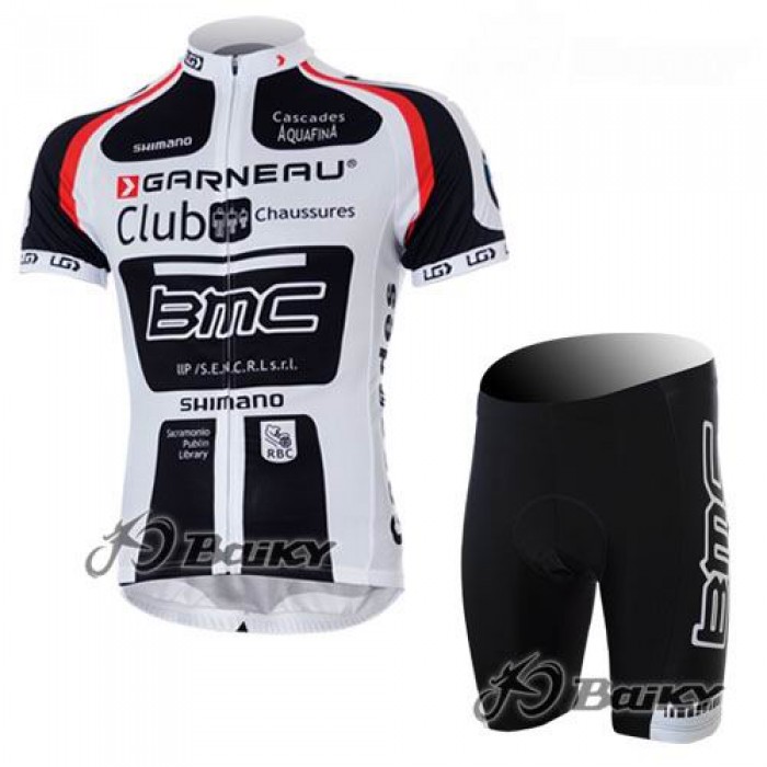 BMC Garneau Team Radtrikot Kurzarm Kurz Radhose Kits Weiß YHMC668