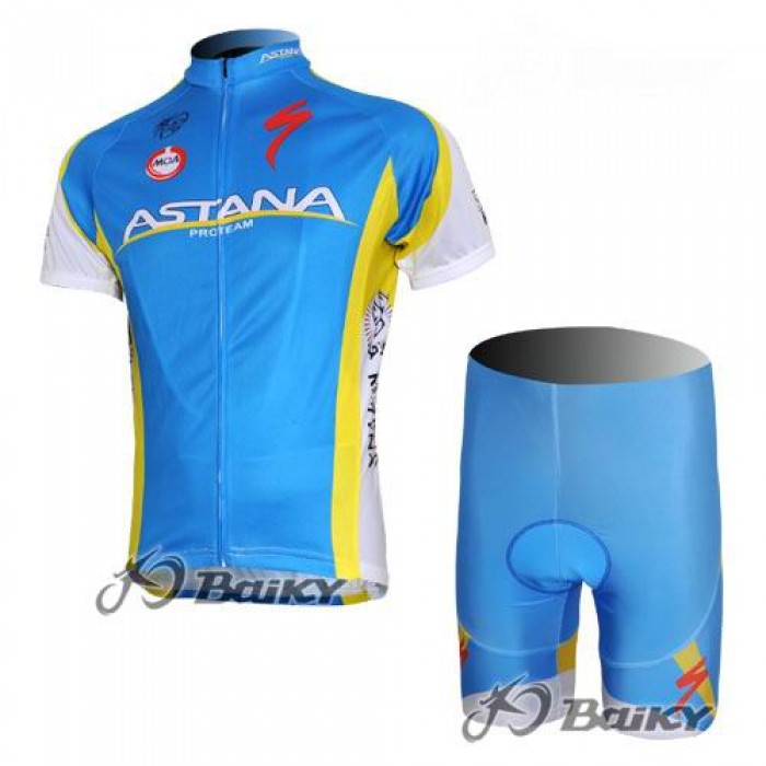 Astana Pro Team Radtrikot Kurzarm Kurz Radhose Kits Blau ZHZQ206