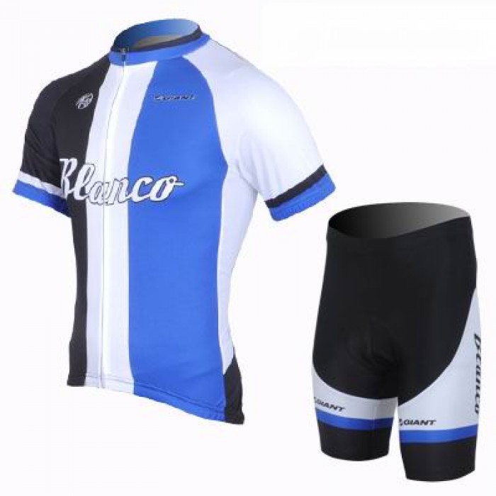 2013 Blanco Giant Radtrikot Kurzarm und Kurz Radhose Kits Blau Weiß Schwarz VHGA400