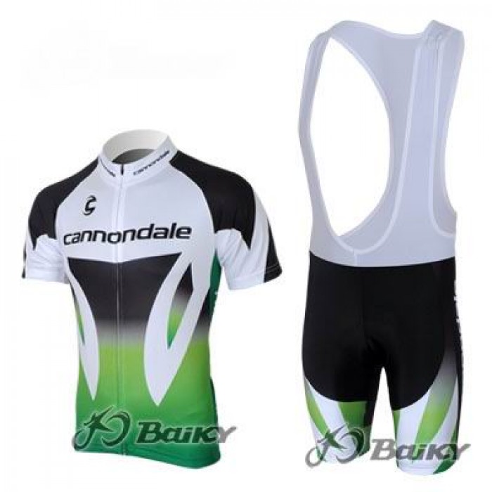 2012 Cannondale Fahrradbekleidung Satz Fahrradtrikot Kurzarm Trikot und Kurz Trägerhose Weiß TNRV574