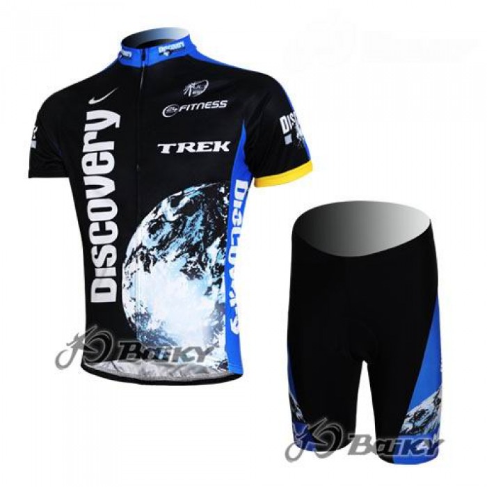 Discovery Channel Trek Pro Team Radtrikot Kurzarm Kurz Radhose Kits Schwarz Blau NWKB885