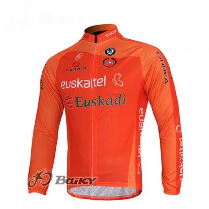 Euskaltel-Euskadi Pro Team Fahrradtrikot Langarm Orange TIKC302