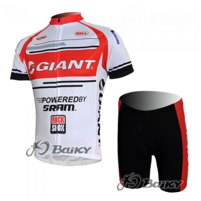 Giant Sram Pro Team Radtrikot Kurzarm Kurz Radhose Kits Rot Weiß AWMD807