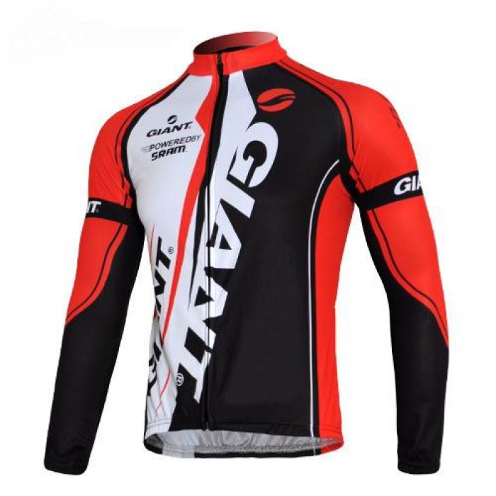 Giant Sram Pro Team Fahrradtrikot Langarm Rot Weiß Schwarz ELWR546