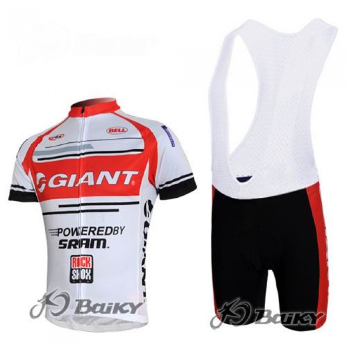 Giant Sram Pro Team Radtrikot Kurzarm Kurz Trägerhose Kits Rot Weiß UPQG527