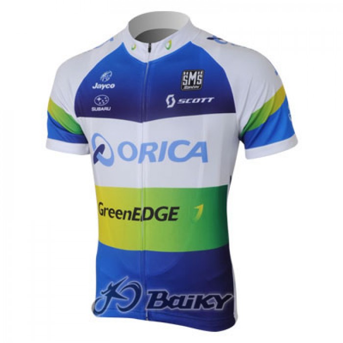 2013 Green Edge ORICA Radtrikot Kurzarm Blau CZKU274