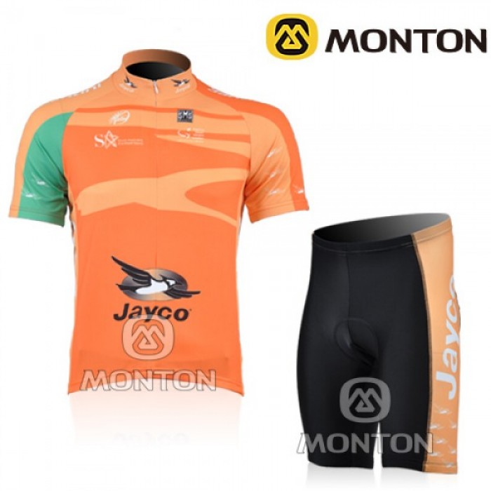 JAYCO Pro Team Radtrikot Kurzarm Kurz Radhose Kits Orange SUFK326