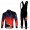 Nalini Pro Team Fahrradbekleidung Radtrikot Satz Langarm und Lange Trägerhose Rot Schwarz QAMP459