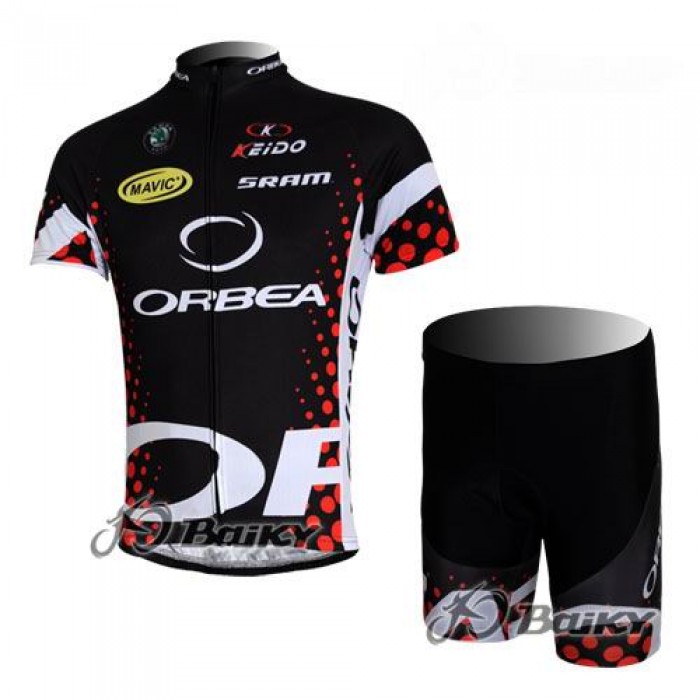 Orbea Pro Team Radbekleidung Radtrikot Kurzarm und Fahrradhosen Kurz Schwarz Blau NVFR464